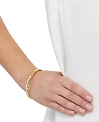 Textured Bangle Bracelet in 10k Gold, White Gold and Rose Gold