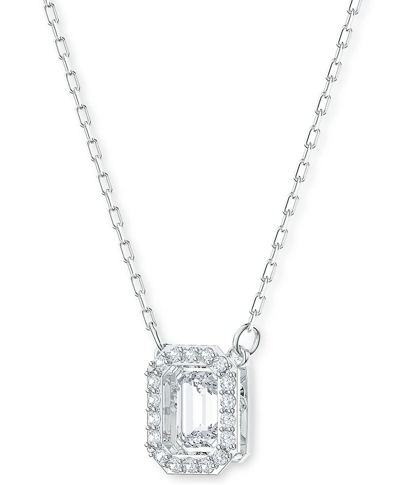 Swarovski Rhodium-Plated Millenia Pendant Necklace, 15" + 2" extender