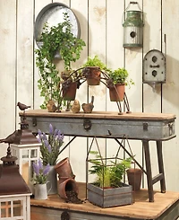 Hanging Round Galvanized Metal Wall Planter