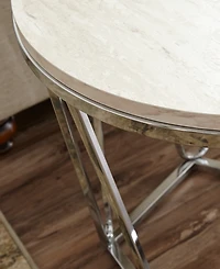 Lunia Faux Stone Round Side Table