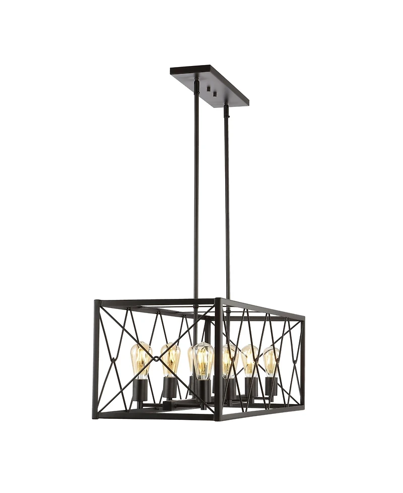 Galax 8-Light Adjustable Iron Farmhouse Industrial Led Dimmable Pendant