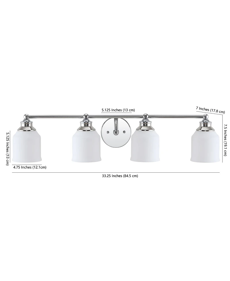 Lydia 4-Light Glass Farmhouse Cottage Led Vanity Light