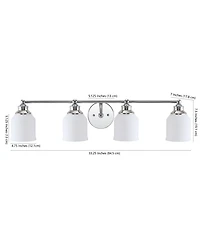 Lydia 4-Light Glass Farmhouse Cottage Led Vanity Light