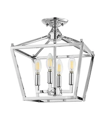 Plains Mini Lantern 4-Light Iron Modern Farmhouse Led Flush Mount