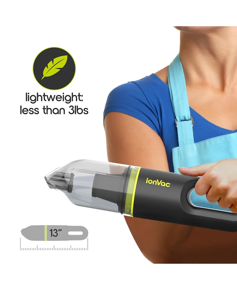 Tzumi ionvac HandVac, Cordless Handheld Vacuum with Usb-Charging and Multiple Attachments