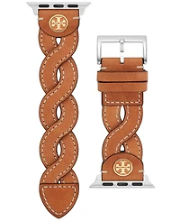 Tory Burch Women's Luggage Braided Leather Band for Apple Watch 38mm/40mm