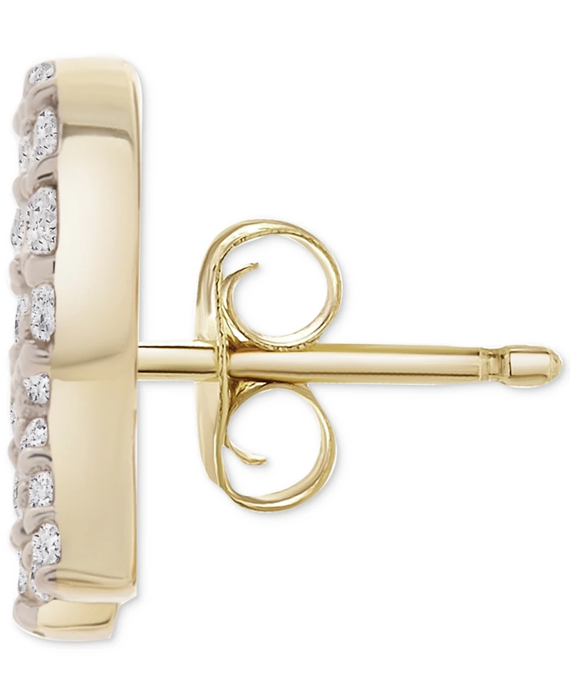 Wrapped Diamond Initial Single Stud Earring (1/20 ct. t.w.) in 14k Gold, Created for Macy's