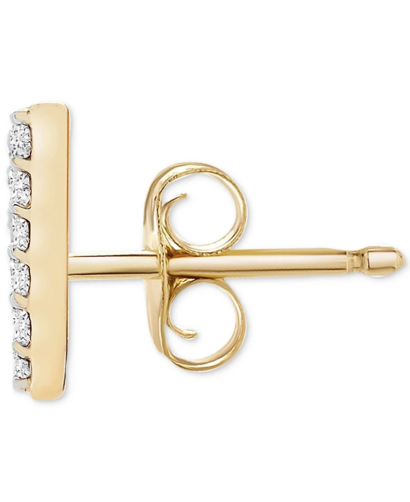 Wrapped Diamond Initial Single Stud Earring (1/20 ct. t.w.) in 14k Gold, Created for Macy's
