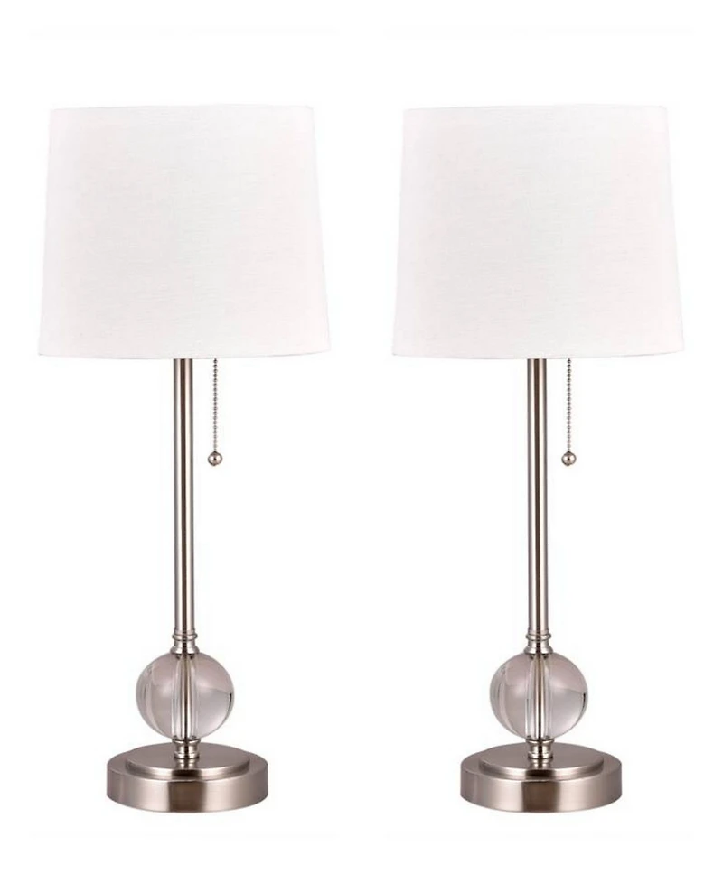 Fangio Lighting Crystal Table Lamps with Usb Port, Set of 2