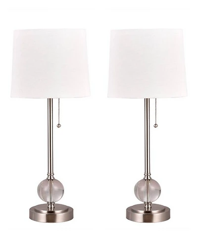 Fangio Lighting Crystal Table Lamps with Usb Port, Set of 2