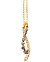 Le Vian Chocolate Diamond (1/2 ct. t.w.) & Nude Diamond (1/3 ct. t.w.) Abstract 18" Pendant Necklace in 14k Gold
