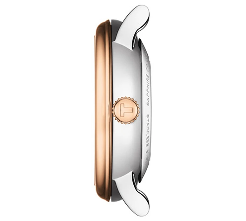 Tissot Women's Swiss Automatic Carson Diamond (1/20 ct. t.w.) Rose Gold & Stainless Steel Bracelet Watch 30mm
