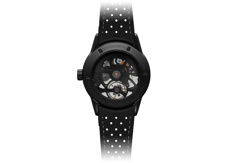 Raymond Weil Men's Swiss Automatic Freelancer Black Perforated Rubber Strap Watch 42mm