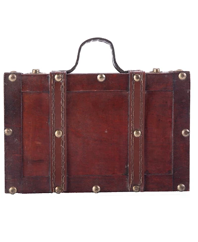 Vintiquewise Old Fashioned Small Suitcase with Straps
