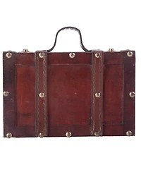 Vintiquewise Old Fashioned Small Suitcase with Straps