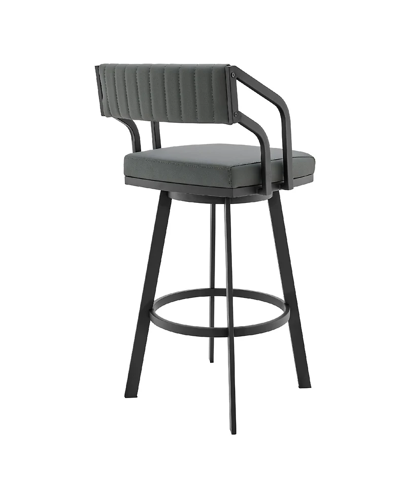 Scranton Swivel Modern Metal and Faux Leather Bar and Counter Stool