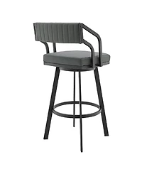 Scranton Swivel Modern Metal and Faux Leather Bar and Counter Stool