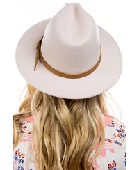 Marcus Adler Women's Faux Leather Knotted Band Wool Blend Felt Hat