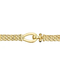 Black Spinel Horseshoe Clasp Panther 17" Collar Necklace in 14k Gold-Plated Sterling Silver