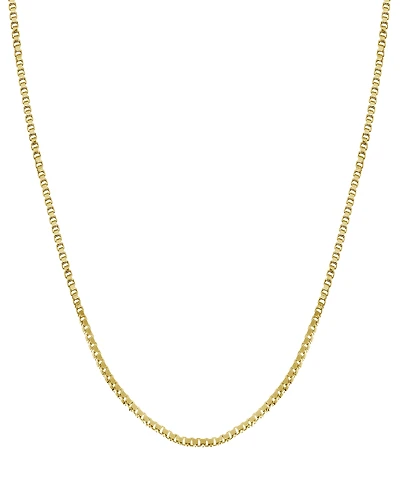 Essentials Silver Plate or Gold Plate Venetian Box Link 18" Chain Necklace