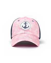 Matey Lady Women's Adjustable Snap Back Mesh Anchor Patch Trucker Hat