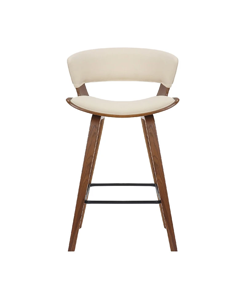 Jagger Modern Wood and Faux Leather Counter Height Bar Stool
