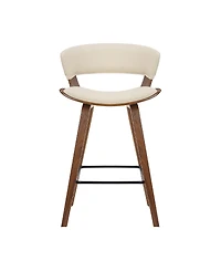 Jagger Modern Wood and Faux Leather Counter Height Bar Stool