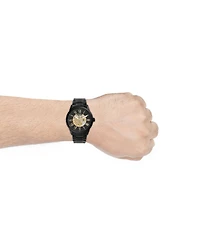 Fossil Men's Flynn Automatic Black Stainless Steel Watch 48mm
