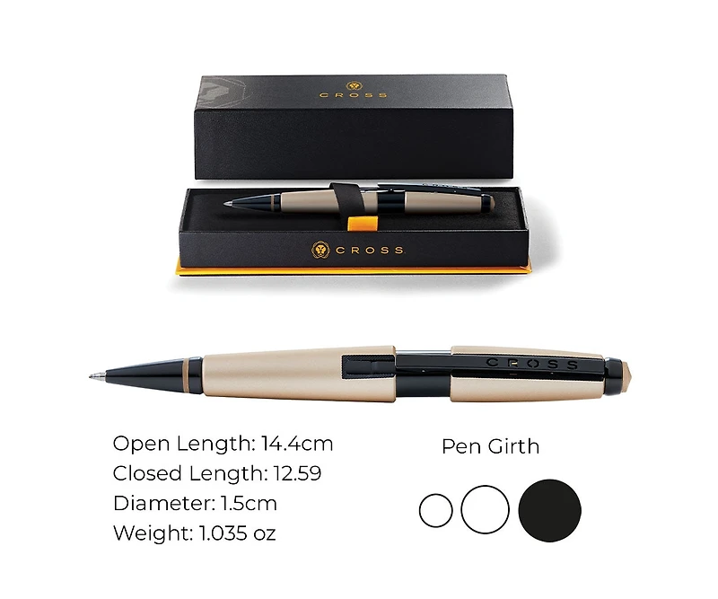 A.t. Cross Edge Matte Hazelnut Rollerball Pen