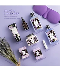 Lavender Lilac Bath Body Self Care Package Gift Basket, 12 Piece