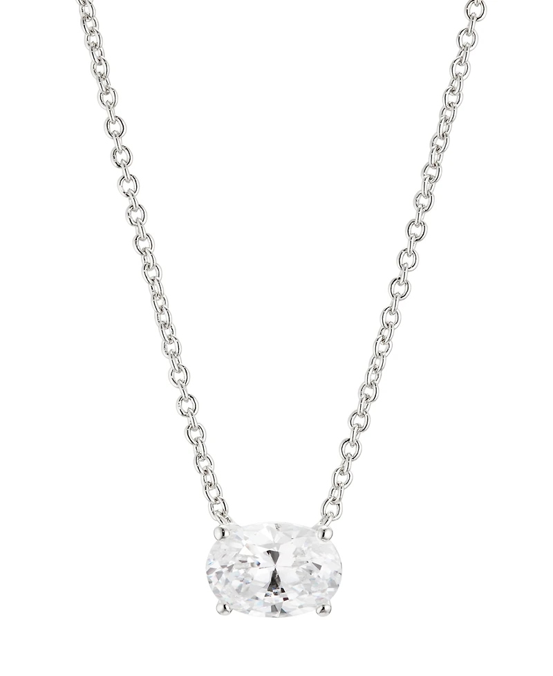 Eliot Danori Oval Cubic Zirconia Necklace, 16" + 2" extender, Created for Macy's