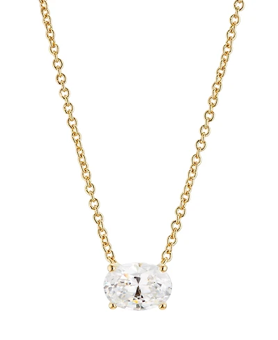 Eliot Danori Oval Cubic Zirconia Necklace, 16" + 2" extender, Created for Macy's