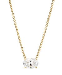 Eliot Danori Oval Cubic Zirconia Necklace, 16" + 2" extender, Created for Macy's