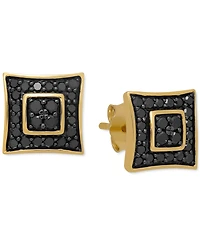 Men's Black Diamond Cluster Stud Earrings (1/2 ct. t.w.) in 18k Gold-Plated Sterling Silver