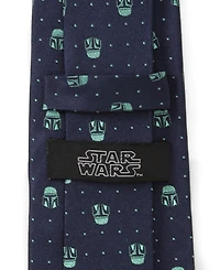 Star Wars Men's Mandalorian Helmet Dotted Tie