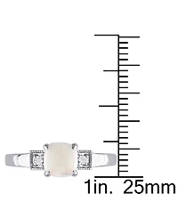Opal (1/2 ct. t.w.) and Diamond Accent Sterling Silver