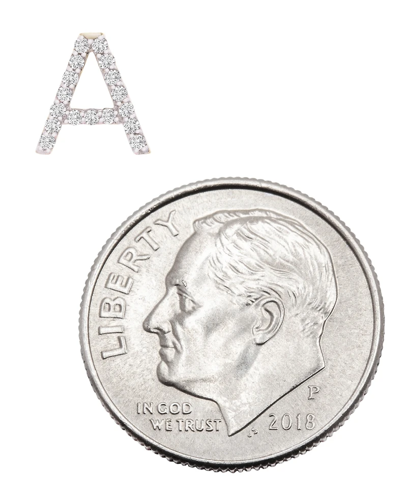 Wrapped Diamond Initial Single Stud Earring (1/20 ct. t.w.) in 14k Gold, Created for Macy's
