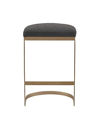 Madison Park Maison 25"H Modern Backless Metal Counter Stool with Cushioned Seat, Fully Assembled
