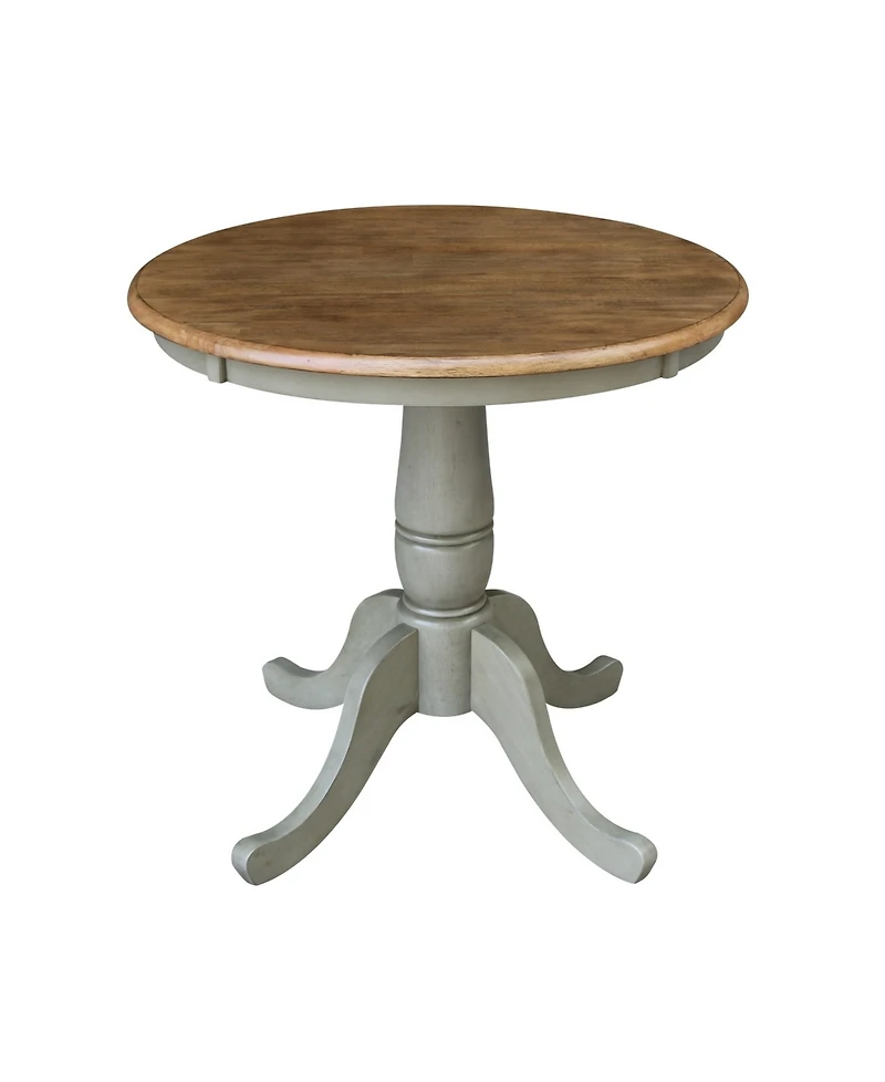 30" Round Top Pedestal Dining Table with 2 Madrid Ladderback Chairs