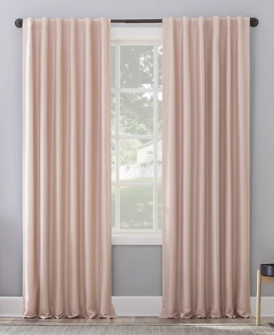 Evelina Faux Dupioni Silk Thermal Extreme 100% Blackout Back Tab Curtain Panel