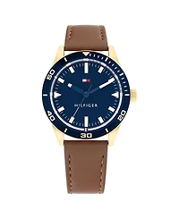 Tommy Hilfiger Men's Brown Leather Strap Watch 38mm