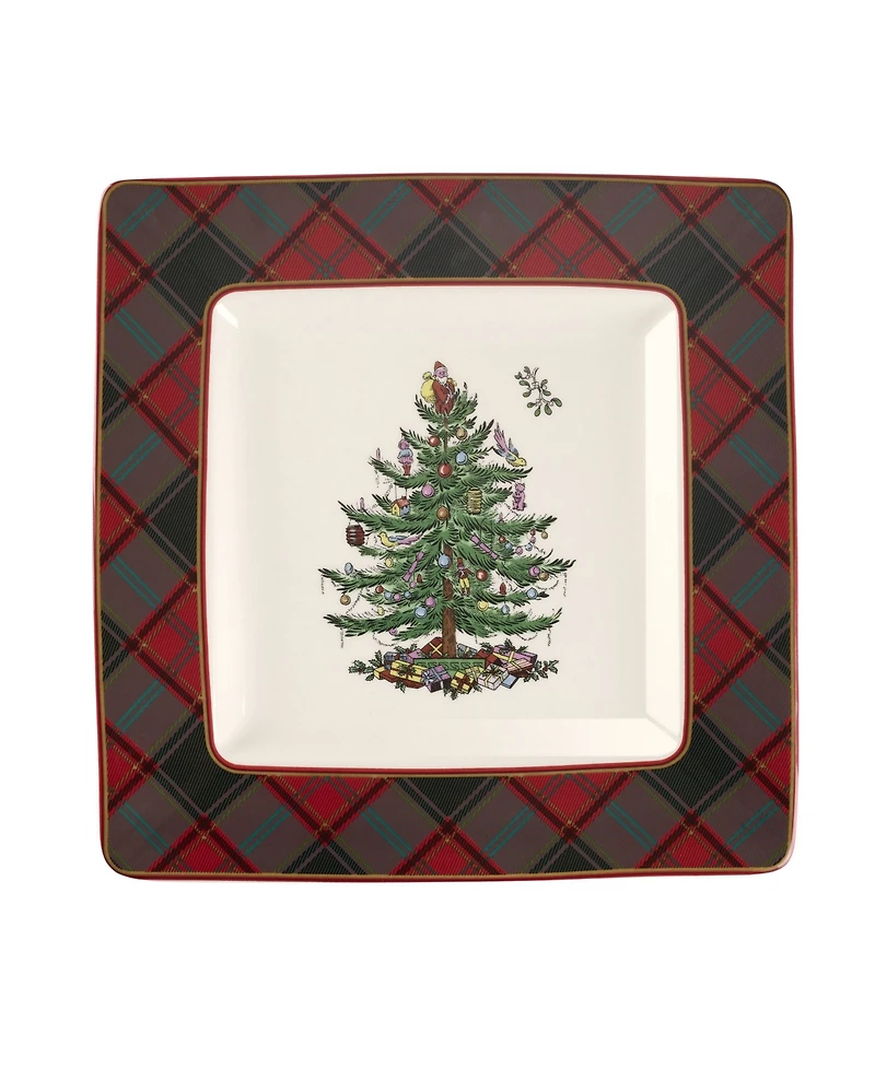 Spode Christmas Tree Tartan Square Platter