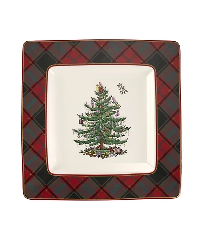 Spode Christmas Tree Tartan Square Platter