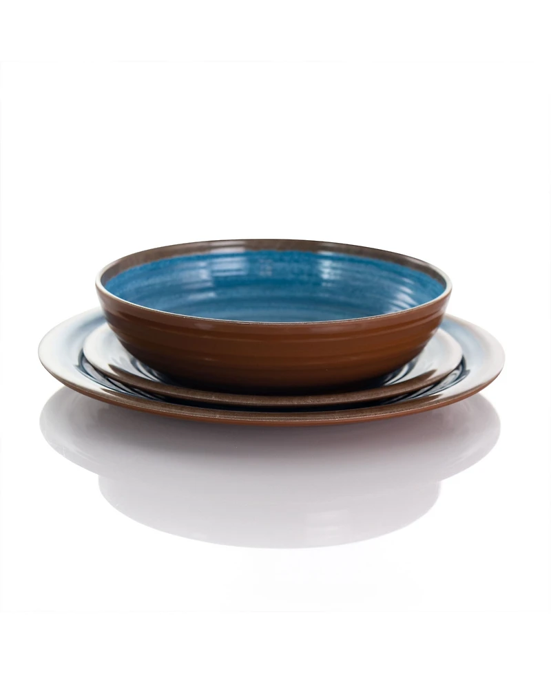 Elama Rippled Tides Melamine 12 Pc. Dinnerware Set, Service for 4