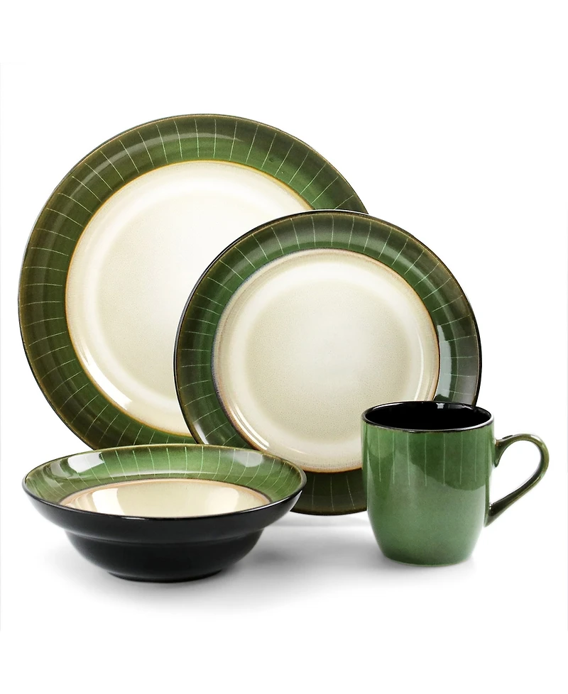 Elama Grand Jade 16 Pc. Dinnerware Set, Service for 4