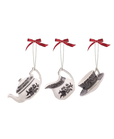 Spode Heritage Tea Set Ornaments, 3 Pieces
