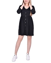 Women's 3/4 Sleeve A Line Ponte Dress