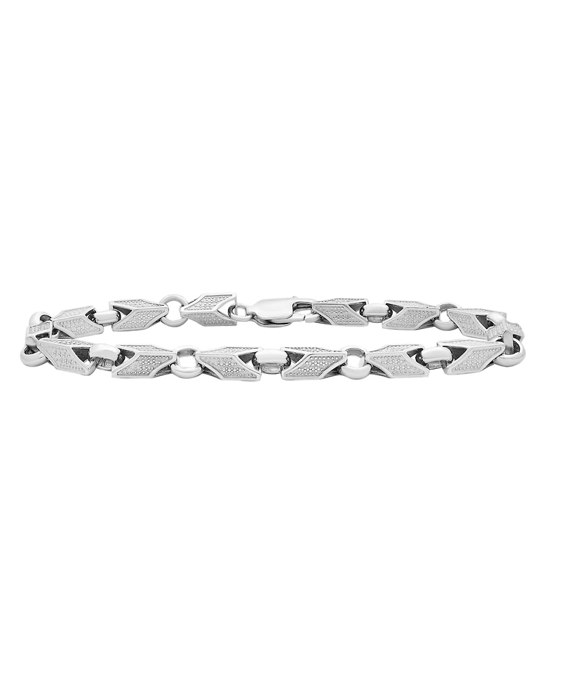 Men's Polished Link Bracelet in Sterling Silver