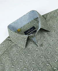 Men's Slim Fit Business Nautical Button Down Dress Shirt