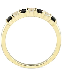 Onyx & White Topaz (1/4 ct. t.w.) Stack Ring in 14k Gold